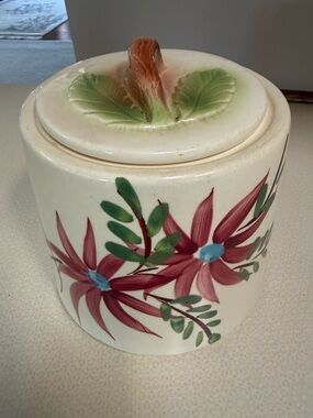Robinson Ransbottom Pottery Co Cookie Jar w/Lid 1940's Springtime Floral Rare!